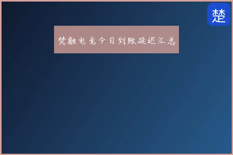 梵触电竞今日到账延迟汇总